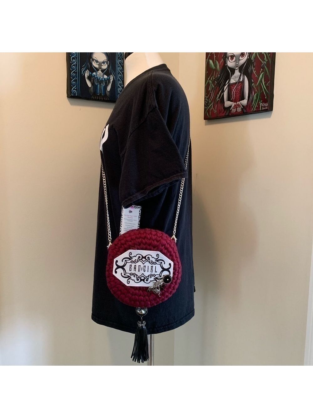 Villains Crossbody Purse Disney Upcycled T Shirt Yarn - Picture 4 of 8